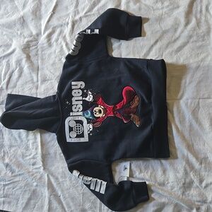 DISNEY Sorcerer Mickey Navy Zip Hoodie Sweatshirt Child Size 4